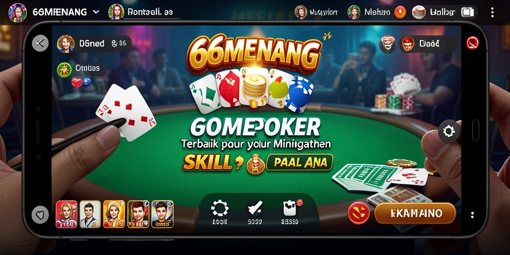 Tampilan gameplay Poker yang mendebarkan di 66MENANG.