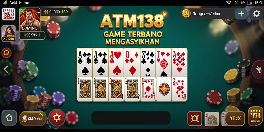 Tampilan gameplay ATM138 yang menegangkan dan menarik dalam permainan Domino.