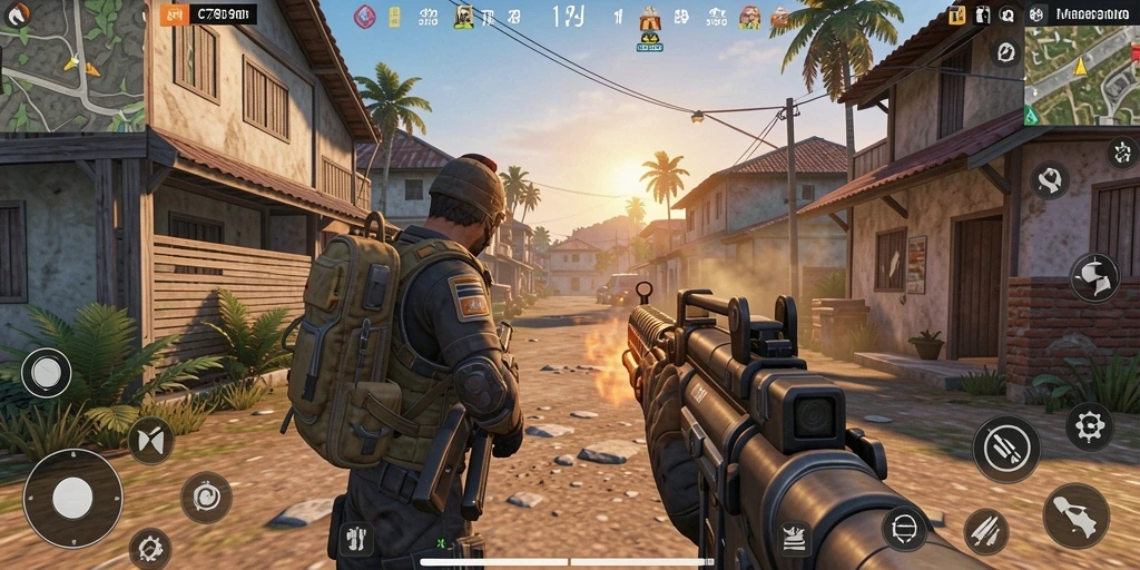 Screenshot C7890 menampilkan aksi intens gameplay TPS.