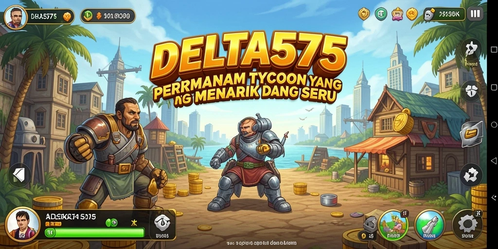 Menampilkan gameplay Tycoon yang menantang dan seru di DELTA575.
