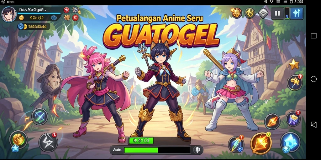 Screenshot gameplay GUATOGEL yang penuh aksi dan karakter menarik.