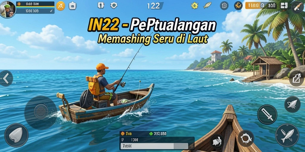 Tangkapan ikan yang mengesankan dalam gameplay memancing IN22.