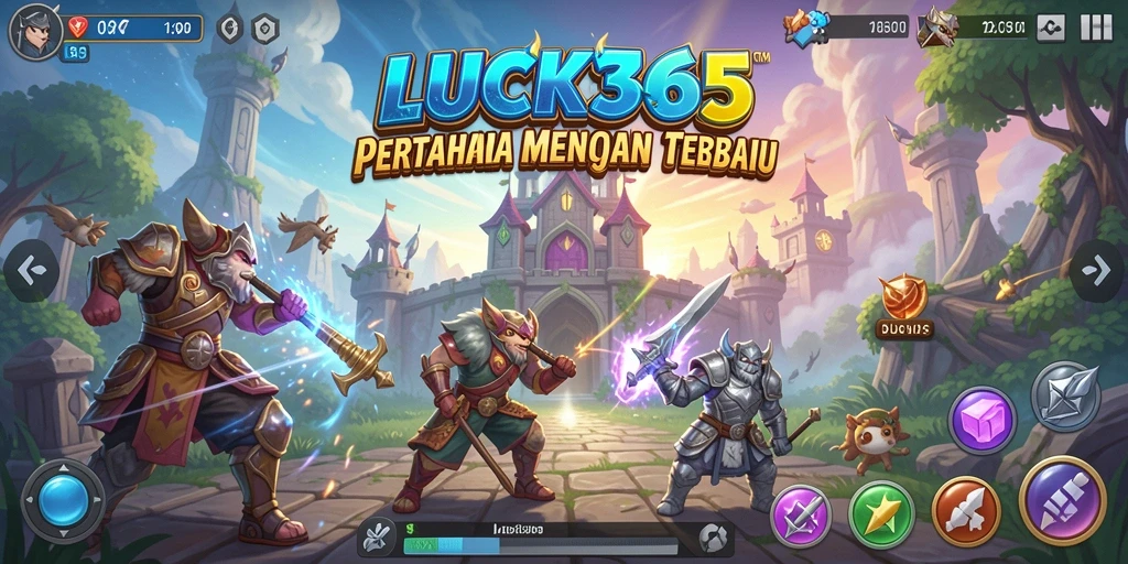 Screenshot LUCK365 menampilkan aksi seru gameplay Tower Defense.