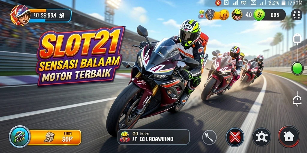 Tampilan menakjubkan dari gameplay balap motor yang intens.