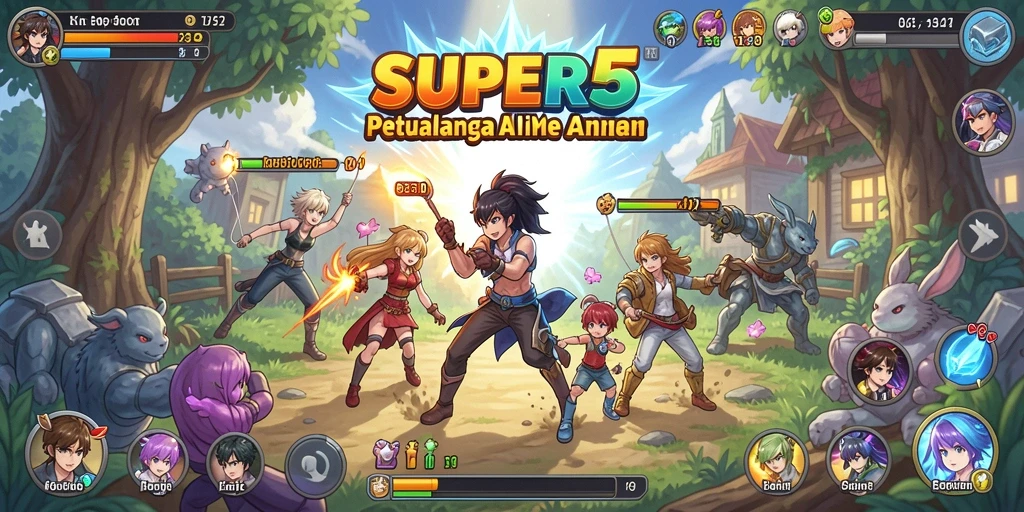 Menampilkan aksi mendebarkan dan karakter anime ikonik dalam SUPER5.