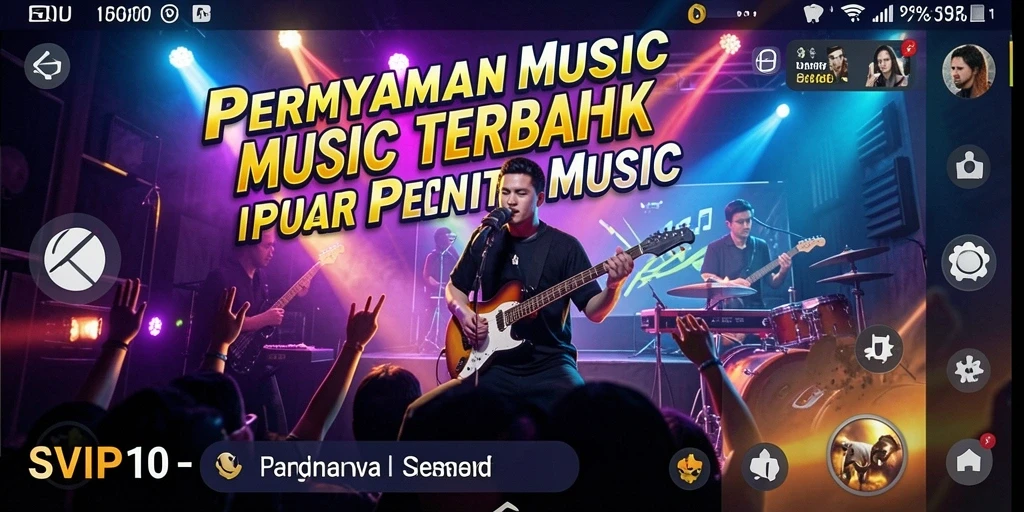 Tampilan gameplay SVIP10 yang seru dan penuh warna dengan lagu-lagu favorit.