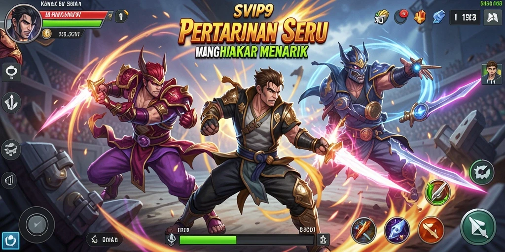 Tampilan gameplay SVIP9 yang intens dan mendebarkan.